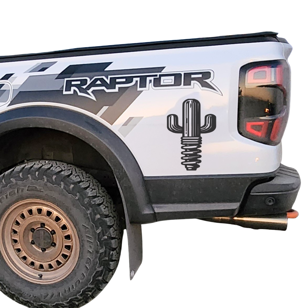 Sacred Terrain Outfitters Bedside Logo Decal - Custom Saguaro Cactus Coilover Design