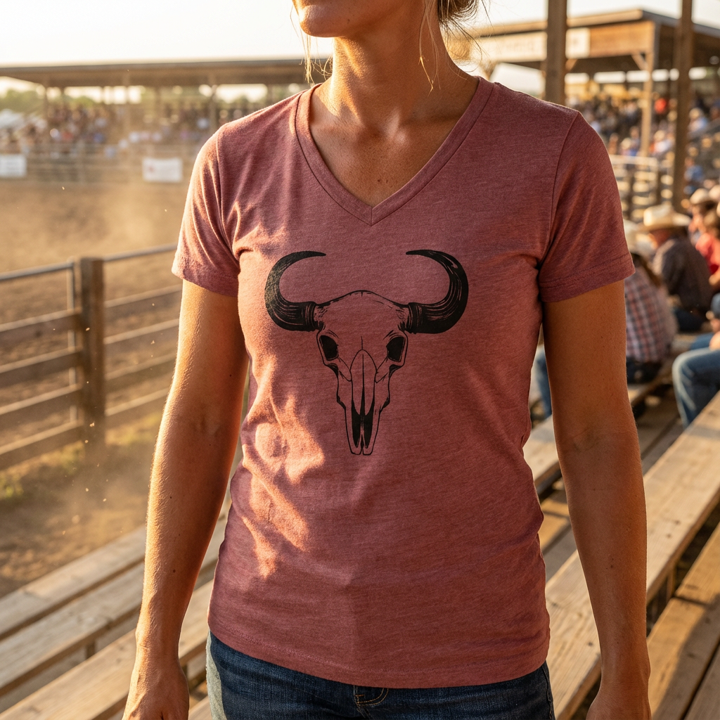 Mauve Bison V-Neck