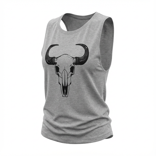 Bison Bloom Grey Tank