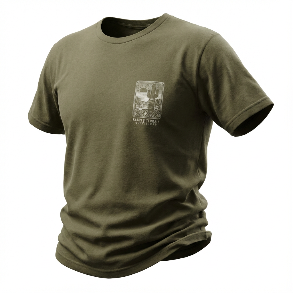 Sacred Saguaro Olive Men's Fitted T-Shirt