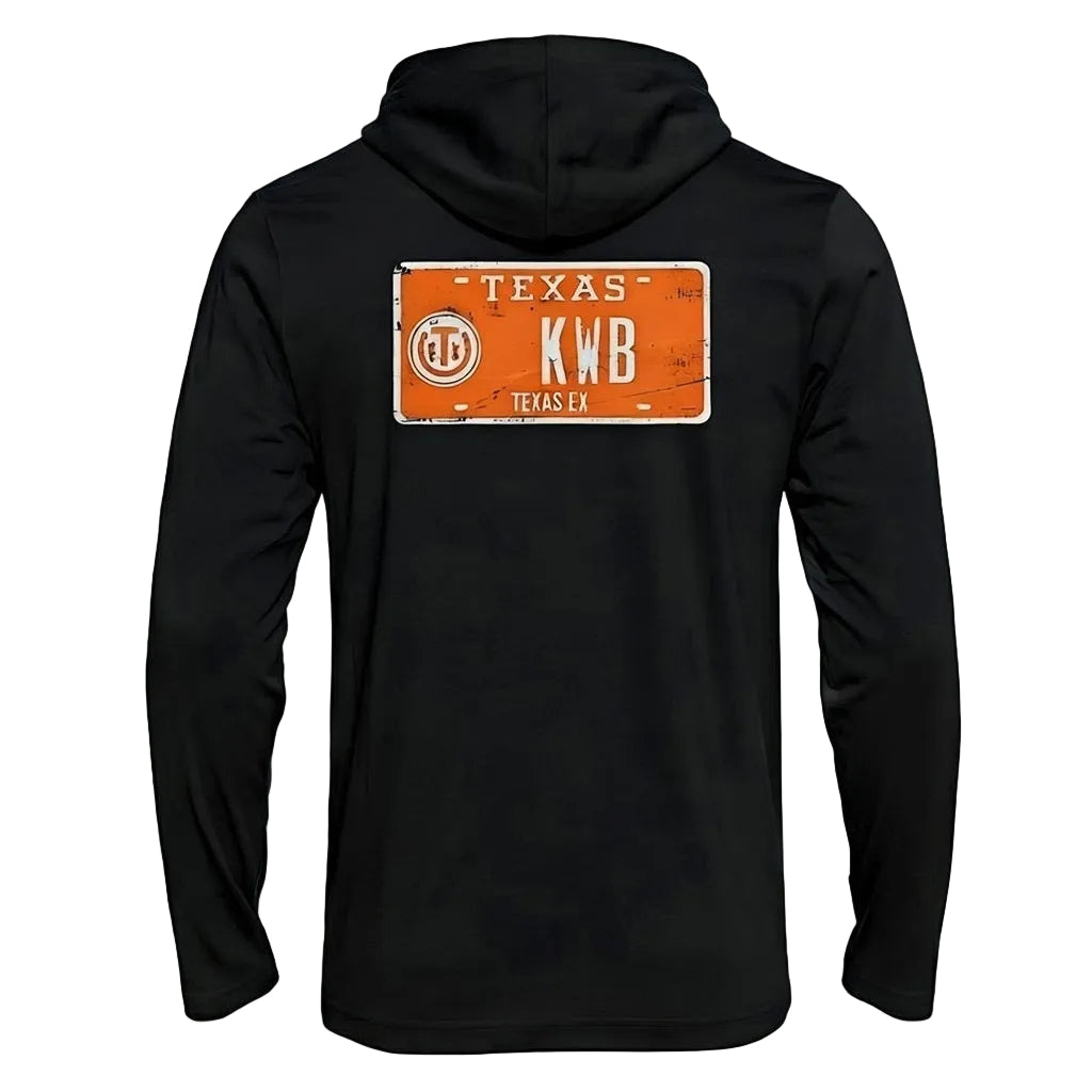 Texas KWB License Plate Hooded Long Sleeve Tee