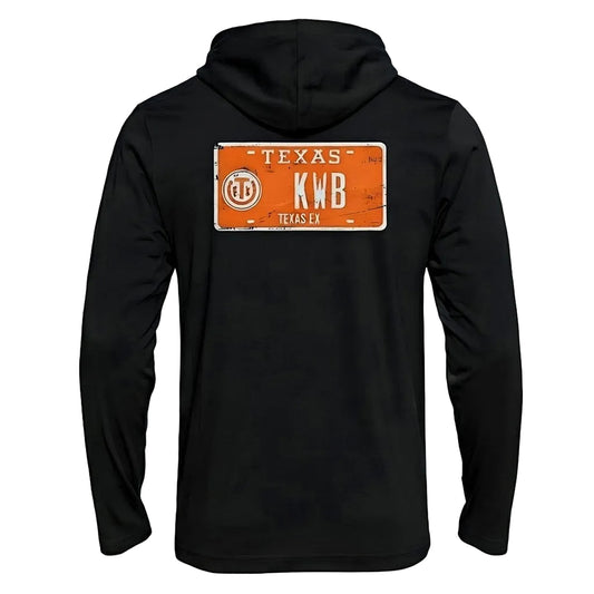 Texas KWB License Plate Hooded Long Sleeve Tee