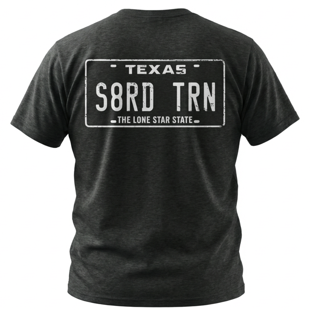 Custom Plate on a T-Shirt | Email us your idea