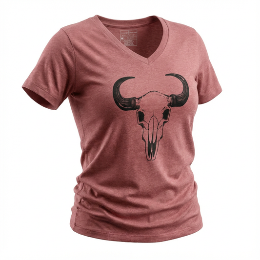 Bison Bloom Mauve V Neck