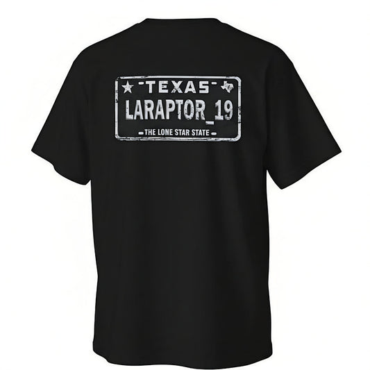 Texas LARAPTOR 19 License Plate Tee — Boxy Tee