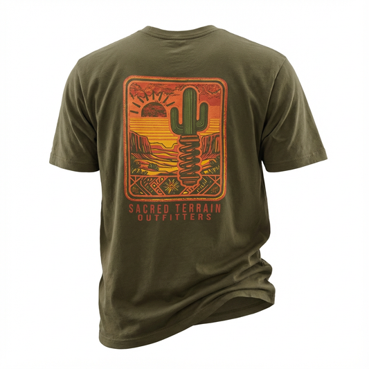 Sacred Saguaro Olive Men's Fitted T-Shirt